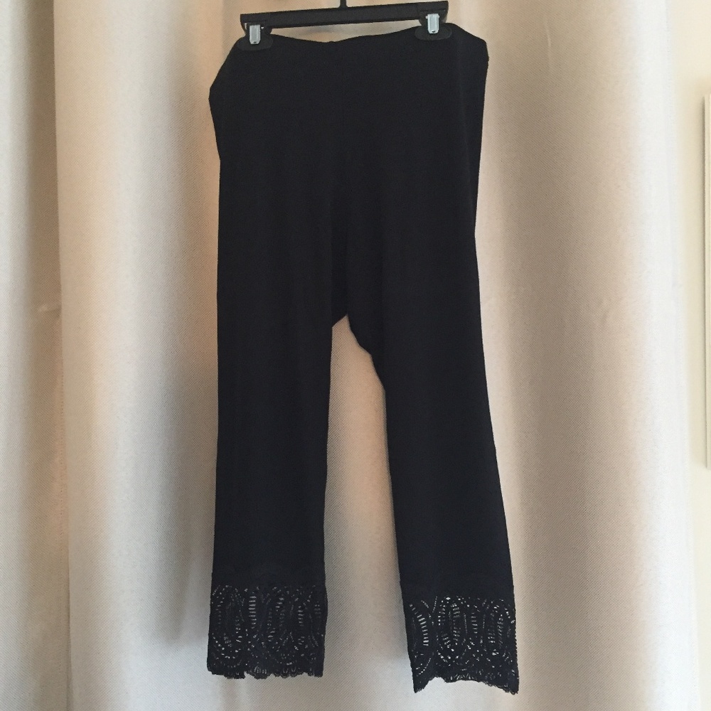 ♟White House Black Market Women's Leggings w Lace Size L